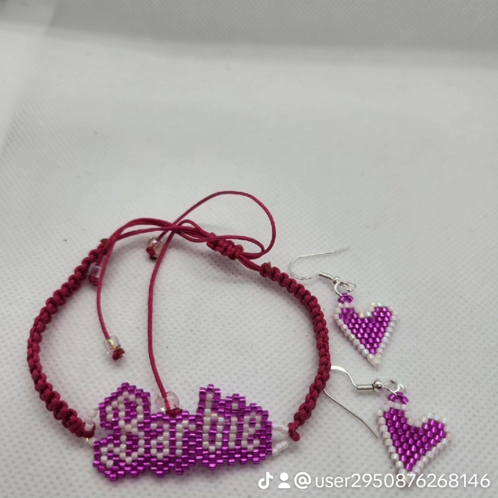 Barbie handwoven beaded bracelet set